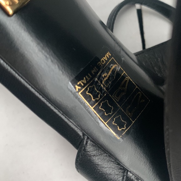 Gucci Italy  platform black leather sandals pumps heel buckle classic footwear - Picture 8 of 8